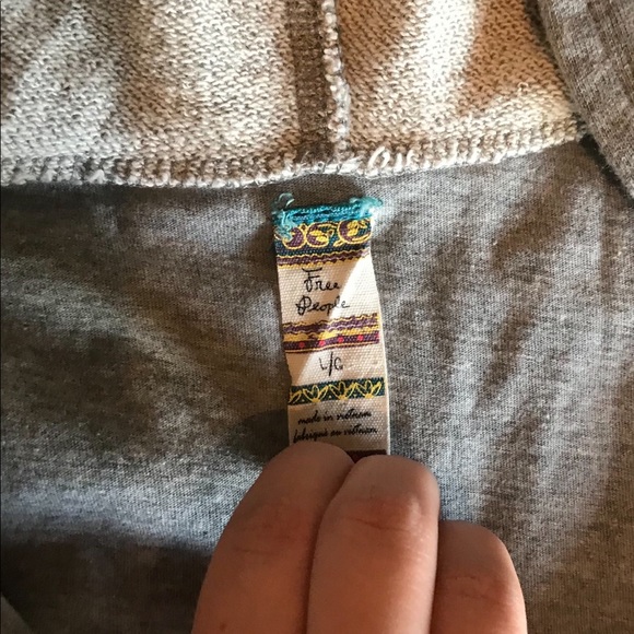 Free People Hoodie | Patch Work | Grey | L - Picture 4 of 5